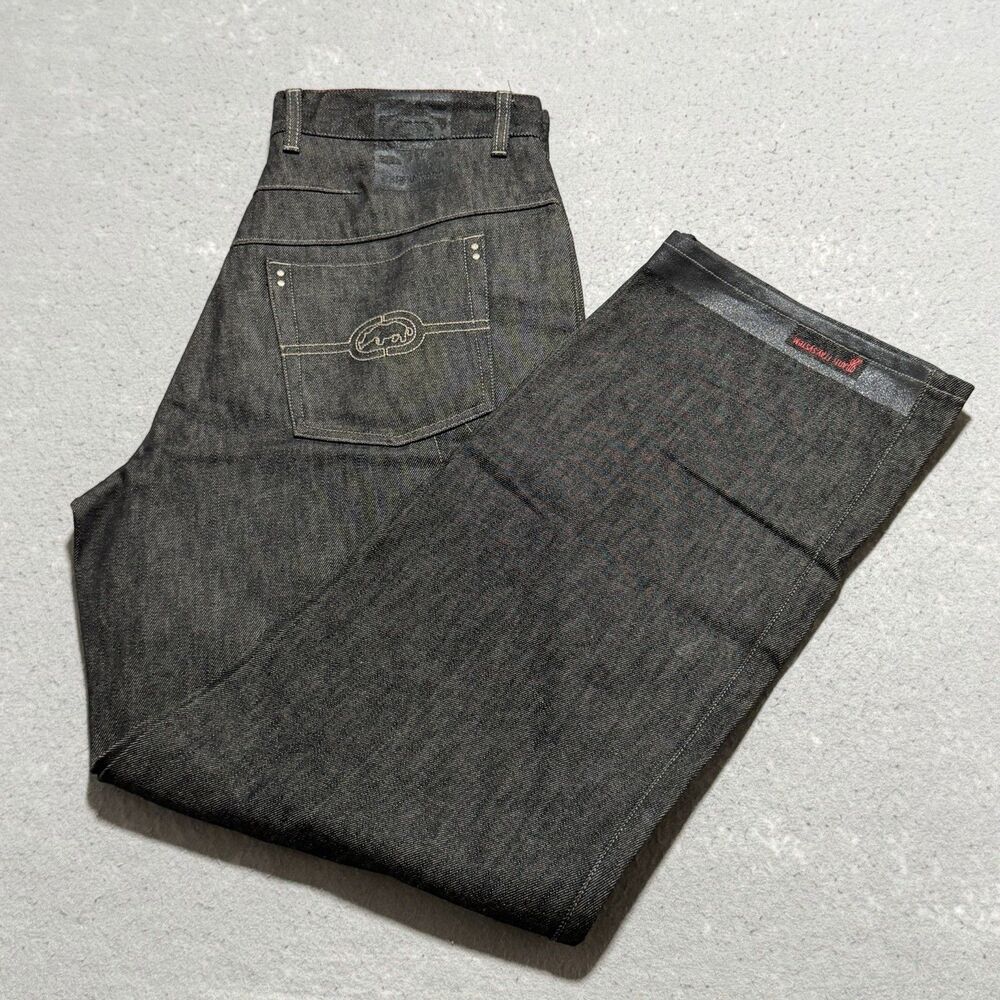 VTG Y2K Ecko Baggy Skater Jeans Men’s 36 Rigid Denim Anti-Fray System Jnco Style